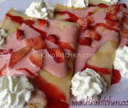 Crepes con crema alla fragola