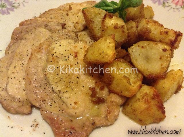 scaloppine di arista con patate al forno