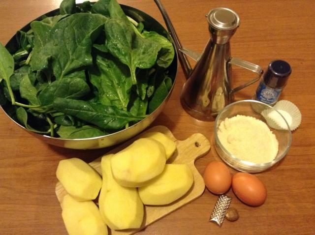 ingredienti sformato spinaci e patate