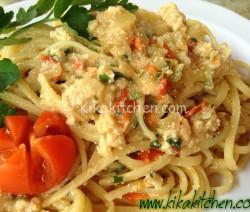 linguine con uova fresche di pesce spada