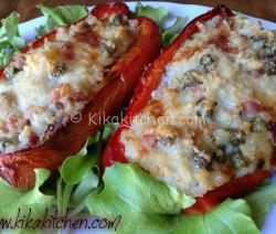 Peperoni ripieni di riso al forno. Ricetta passo passo