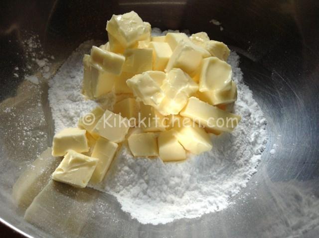 burro e zucchero a velo per crema al burro
