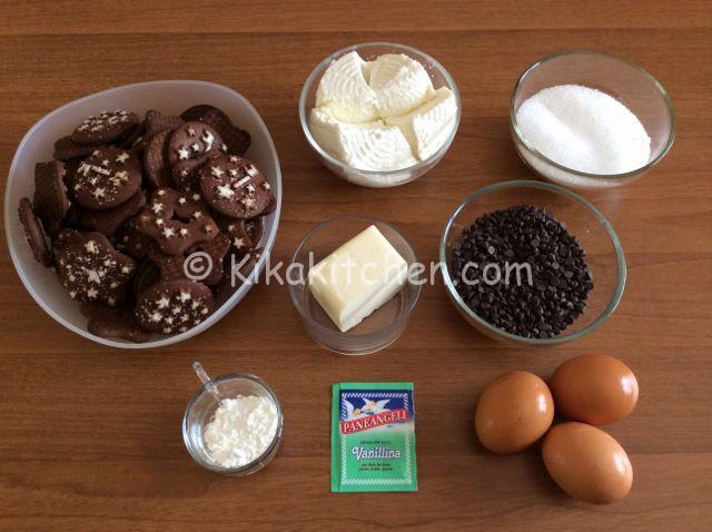 ingredienti cheesecake ricotta e cioccolato