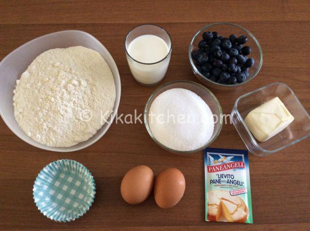 ingredienti muffin ai mirtilli