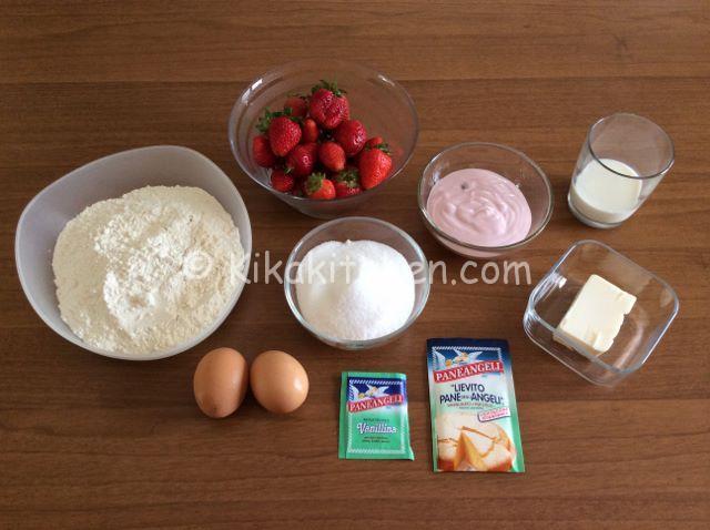 ingredienti plumcake e fragole