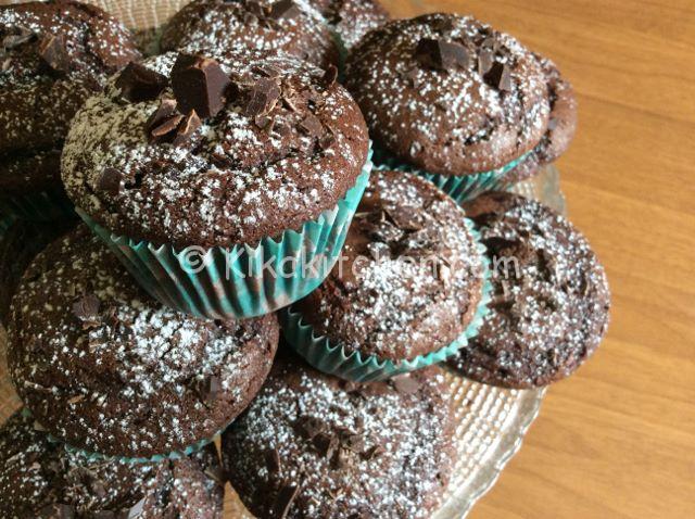 muffin al cioccolato alti