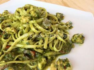 pasta con pesto e pesce spada passo passo