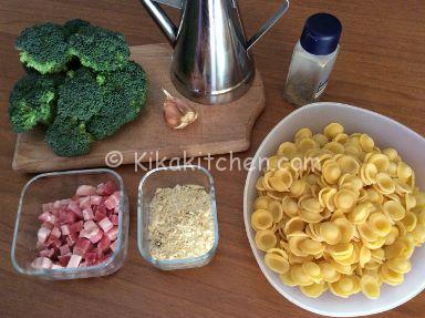 pasta broccoli e pancetta affumicata