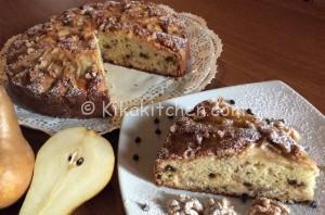 Torta pere e noci alta e soffice. Ricetta passo passo