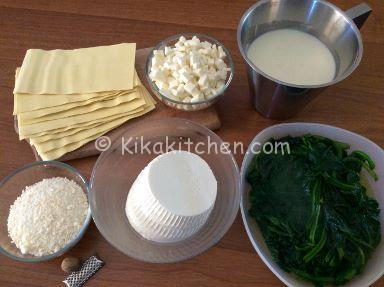 ingredienti lasagne ricotta e spinaci