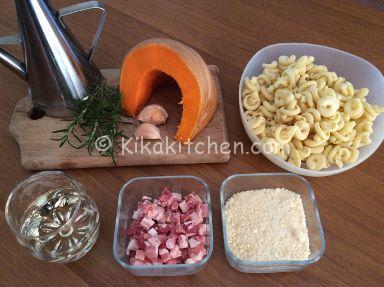 ingredienti pasta zucca e pancetta