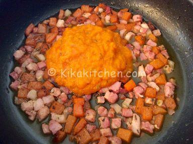 pasta con la zucca gialla