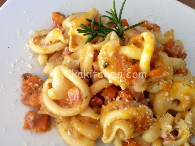 ricetta pasta zucca e pancetta