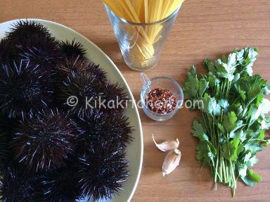 ingredienti pasta con i ricci