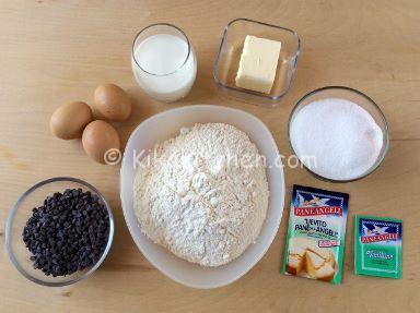 ingredienti torta con gocce di cioccolato