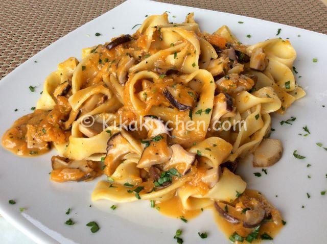 pasta con zucca e porcini