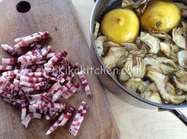 carciofi e pancetta