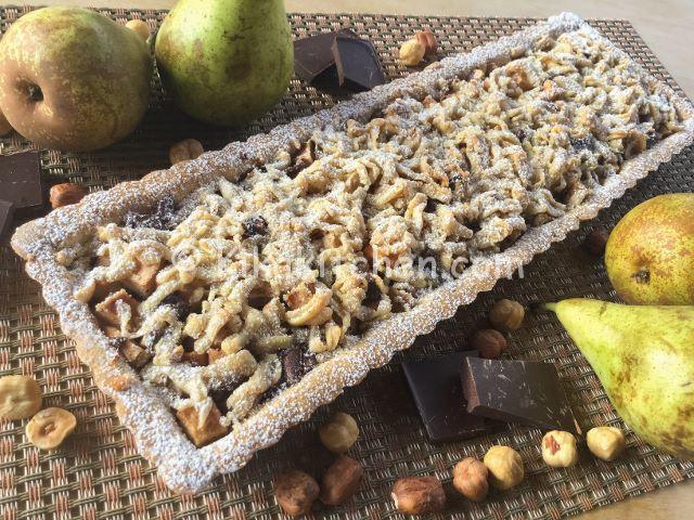 crostata rettangolare pere e cioccolato