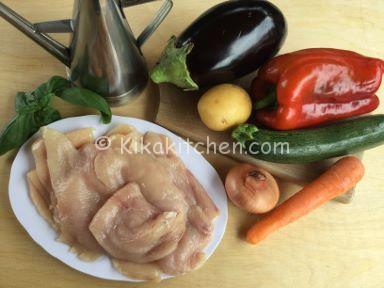 ingredienti straccetti di pollo con verdure