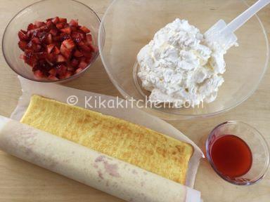 rotolo panna e fragole ricetta