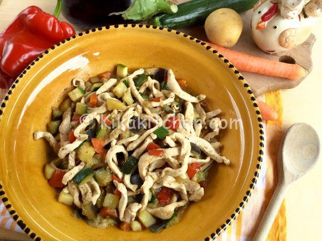 straccetti di pollo con verdure