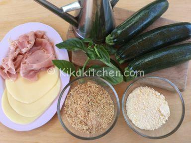 ingredienti involtini di zucchine gratinate