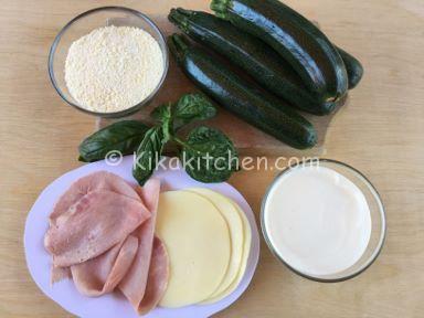 ingredienti parmigiana bianca di zucchine