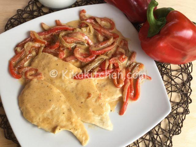 petto di pollo peperoni e crema al latte