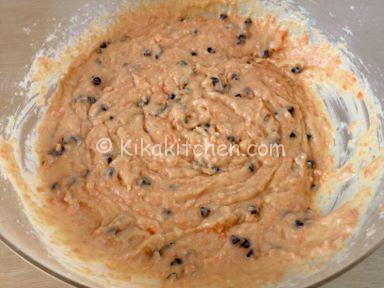 plumcake carote e gocce di cioccolato fondente