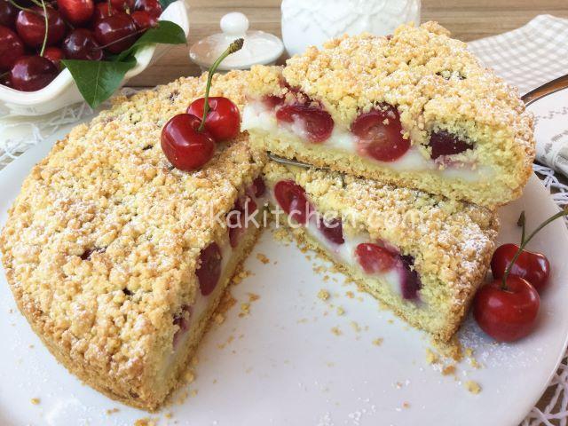 torta sbriciolata alle ciliegie ricetta