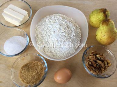 ingredienti biscotti pere e noci