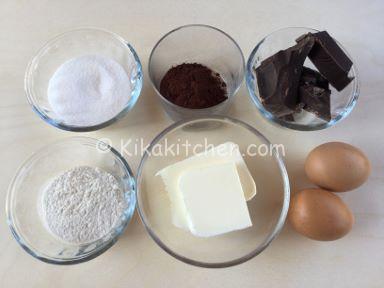 ingredienti tortino al cioccolato