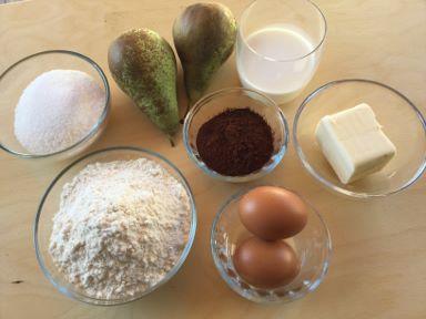 ingredienti plumcake pere e cioccolato