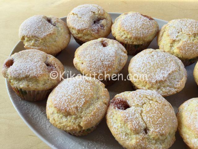 muffin con cuore morbido di marmellata