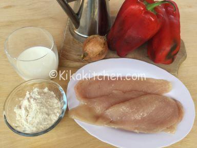 ingredienti petto di pollo con peperoni