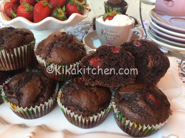 muffin fragole e cioccolato