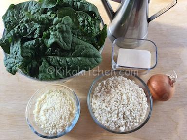 ingredienti risotto agli spinaci