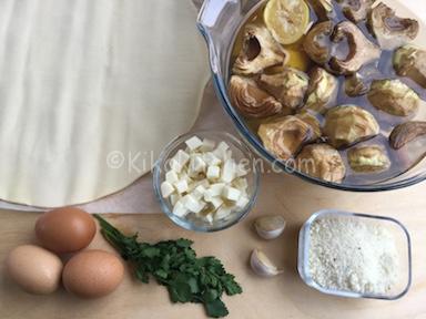 ingredienti torta salata con carciofi