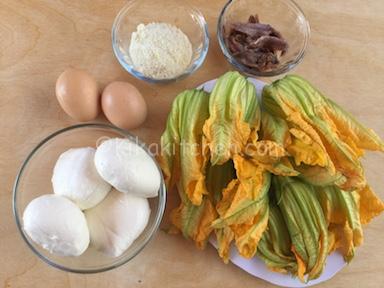 ingredienti fiori di zucca ripieni al forno