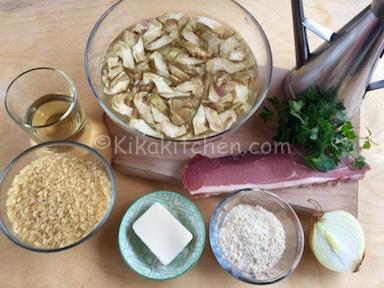 ingredienti risotto con carciofi e speck